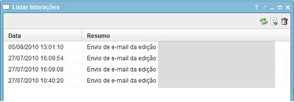 Clique com o boto direito sobre o contato e escolha Listar Interaes