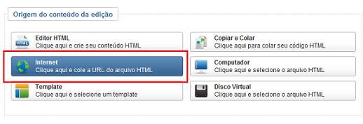 No Assistente  s escolher como origem do contedo a opo 