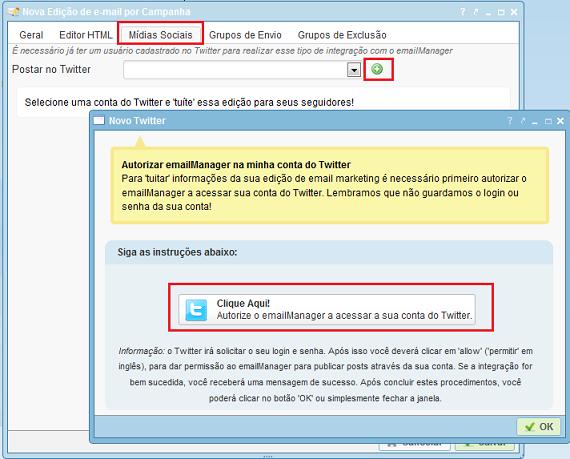  necessrio autorizar o emailmanager a postar atravs da sua conta do Twitter
