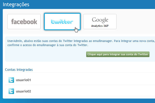 imagem de integrao com o twitter